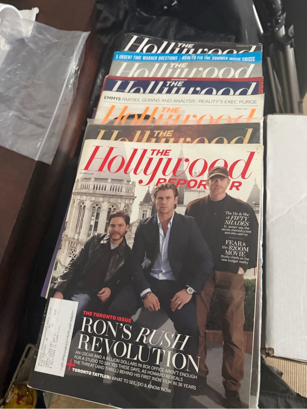 Magazine stack of The Hollywood Reporter Magazine